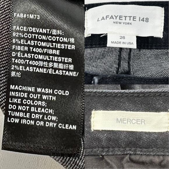 L148 Denim Lafayette 148 Mercer Skinny Jeans Washed Onyx size 26 - Picture 12 of 13